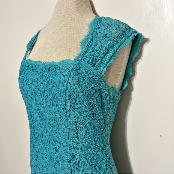 Adrianna Papell Turquoise Lace Cocktail Dress 4 - Picture 4 of 12